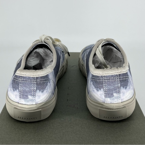 ALL SAINTS NEW LEX TRAINER TIE DYE BLUE WHITE COW LEATHER 41 43 - Picture 7 of 15